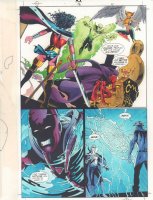 JSA #13 p.11 Color Guide Art - Wonder Woman, Sentinel, and Hawgirl Action - 2000 Comic Art