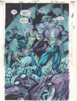 DC 2000 #2 p.20 Color Guide Art -  Flash Jay Garrick, Hourman, and Sandman Splash - 2000 Comic Art