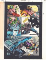 Hawkman #1 p.18 Color Guide Art - Hawkman Action vs. Bloque - 2002 Comic Art