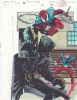 Spectacular Spider-Man #222 p.27 Color Guide Art - Scarlet Spider vs. the Jackal Splash - 1995 Comic Art