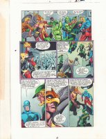 JLA: Incarnations #2 p.18 Color Guide Art - Team splits up Hawkman and Green Arrow - 2001 Comic Art