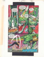 JLA: Incarnations #5 p.14 Color Guide Art - Action vs. Giant Lizard - 2001 Comic Art