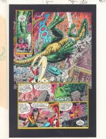 JLA: Incarnations #5 p.15 Color Guide Art - Action vs. Giant Lizard - 2001 Comic Art