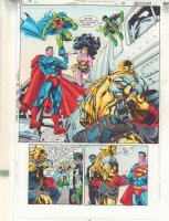 Justice Leage #? p.19 Color Guide Art - Whole Team Splash - 1990s Comic Art