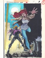 Spectacular Spider-Man #228 p.1 Color Guide Art - Kane and MJ Splash - 1995 Comic Art