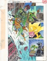Spider-Man Unlimited #9 p.39 Color Guide Art - Hobgoblin, Vulture, Electro, and Kane Action - 1995 Comic Art