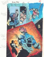 Double Edge: Omega p.37 Color Guide - Nick Fury shot in the back by the Punisher - Daredevil App - 1995 Comic Art