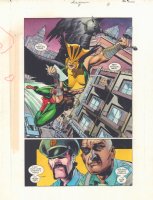 Hawkman #8 p.8 Color Guide Art - Hawgirl Flying Splash - 2002  Comic Art