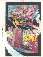 Hawkman #8 p.12 Color Guide Art - Hawgirl Action 100% Splash - 2002  Comic Art