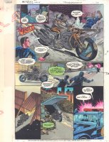 Steel: The Official Comic Adaptation of the Warner Bros. Motion Picture p.28 Color Guide Art - Shaq on Motorcycle - 1997 Comic Art