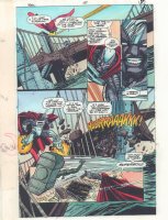 Steel #50 p.8 Color Guide Art - Steel and Superboy Bridge Action - 1998 Comic Art