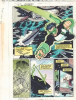 DC Universe Holiday Bash #1 p.1 Color Guide Art - Green Lantern Kyle Rayner 1/2 Splash - 1997 Comic Art