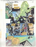 DC Universe Holiday Bash #1 p.9 Color Guide Art - Green Lantern Kyle Rayner vs. Nazis - 1997 Comic Art