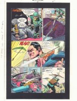 Hawkman #6 p.5 Color Guide Art - Green Arrow vs. Spider Shooting Arrows - 2002 Comic Art