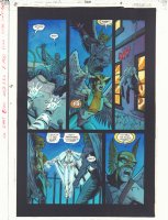 Hawkman #14 p.19 Color Guide Art - Hawkman and Hawkgirl witness Gentlemen Ghost Hanging a Guy - 2003 Comic Art