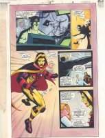 JSA #5 p.3 Color Guide Art - Hourman Splash - 1999 Comic Art