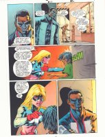 JSA #21 p.20 Color Guide Art - Mr. Terrific and Star-Spangled Kid (Courtney Whitmore) - 2001 Comic Art