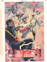 JSA #33 p.14 Color Guide Art - Black Lightning vs. JLA Splash - 2002 Comic Art