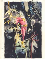 JSA #42 p.2 Color Guide Art - Captain Marvel, Hawkgirl, and Mr. Terrific Splash - 2003 Comic Art