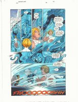 JSA #50 p.22 Color Guide Art - Power Girl, Dove, and Hawkgirl - 2003 Comic Art