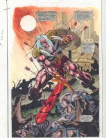 Conan: Scarlet Sword #1 p.? Color Guide Art - Thun'Da of the Snow-Mane Splash - 1998 Comic Art
