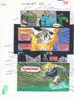 Ghost Rider Annual #2 p.29 / 38 Color Guide Art - Ghost Rider chases Scarecrow - 1994 Comic Art