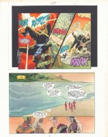 JSA #22 p.17 Color Guide Art - Black Adam vs. Hawkgirl - Flash Jay Garrick - 2001 Comic Art