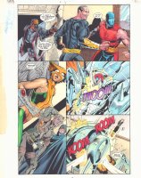JSA #30 p.18 Color Guide Art - Black Adam and Team vs. the Hellhound of Apokolips - 2002 Comic Art