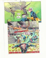 JSA #36 p.11 Color Guide Art - Evil Hawkman and Hawkgirl - 2002 Comic Art