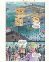 JSA #40 p.4 Color Guide Art - School Under Siege Splash - 2002 Comic Art