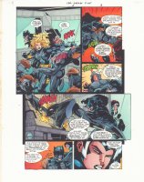 JSA Secret Files #2 p.3 Color Guide Art - Black Canary and Wildcat Action - 2001 Comic Art