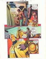 JSA Secret Files #2 p.5 Color Guide Art - Hawkman and Doctor Fate - 2001 Comic Art