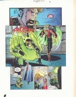 JSA Secret Files #2 p.15 Color Guide Art - Golden Age Green Lantern and Sand - 2001 Comic Art