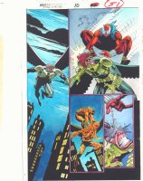 Spider-Man Unlimited #10 p.51 Color Guide Art - Scarlet Spider vs. Vulture  - 1995 Comic Art