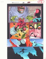 Spider-Man Unlimited #10 p.56 Color Guide Art - Scarlet Spider webs up Vulture  - 1995 Comic Art