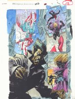 Spectacular Spider-Man #227 p.12 Color Guide Art - Spider Clones, Scarlet Spider, Kaine, and Jackal Action - 1995 Comic Art