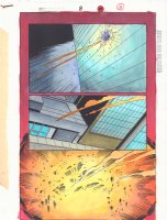 Spider-Man Unlimited #8 p.15 Color Guide Art - Explosion - 1996 Comic Art