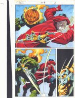 Spectacular Spider-Man #258 p.2 Color Guide Art - Prodigy vs. Conundrum and Jack O'Lantern - 1998 Comic Art