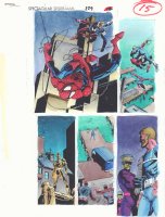 Spectacular Spider-Man #229 p.15 Color Guide Art - Spider-Man, Scarlet Spider, & Doctor Seward Trainer - 1995 Comic Art