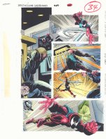 Spectacular Spider-Man #229 p.34 Color Guide Art - Scarlet Spider Rescues Doctor Seward Trainer - 1995 Comic Art