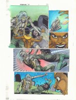 Spider-Man '97 #1 p.32 Color Guide Art - Ramon Grant, Zombie, and Gloria Grant Action - 1997 Comic Art