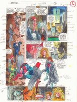 Avengers #374 p.5 / 6 Color Guide Art - Thunderstrike, Quicksilver, Jarvis, Black Widow, Black Knight, and Crystal  - 1994 Comic Art