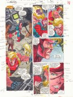 Avengers #374 p.14 / 18 Color Guide Art - Captain America, Black Widow, Giant-Man, and Thena - 1994 Comic Art