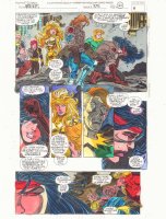 Avengers #375 p.21 Color Guide Art - Thunderstrike, Black Widow, Thena, Black Knight, Sprite, Sersi, Giant-Man, and Ute the Watcher - 1994 Comic Art