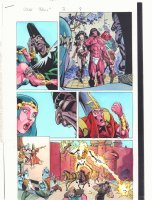 Conan: Flame and the Fiend #3 p.9 Color Guide Art - Conan, Isparana, and Fafnir - 2000 Comic Art