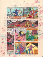 Solo Avengers #1 p.2 Color Guide Art - Hawkeye Action on Horse - Mockingbird and Wonder Man - 1987  Comic Art