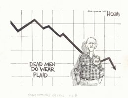 Lamar Dead Men Do Wear Plaid Chicago Sun-Times Newspaper Cartoon - 1996 Signed  Comic Art