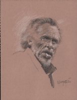 Charles Bukowski Pencil Portrait Art - Signed Comic Art