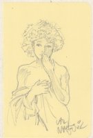 Curly Hair Nude Woman Pencil Art - Signed Comic Art
