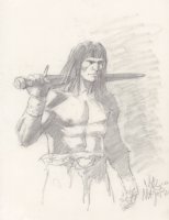 Conan with Sword Pencil Art - Signed Comic Art